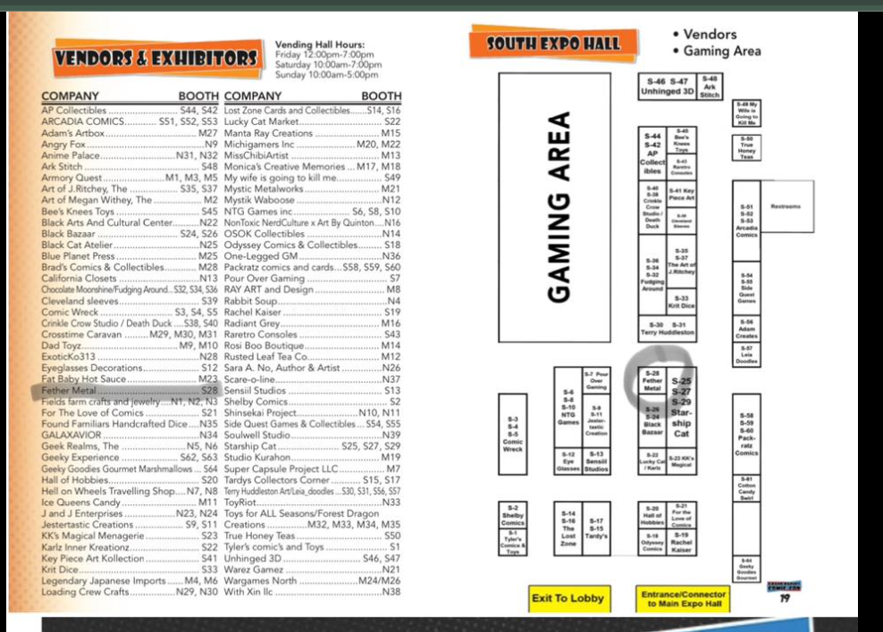 Kalamazoo event vendor map showing SMGDA table placement