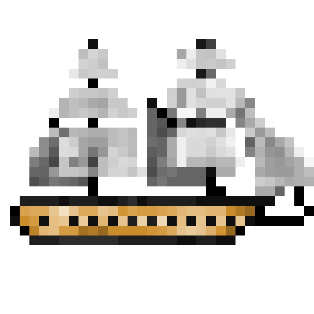 Pixel art brig ship
