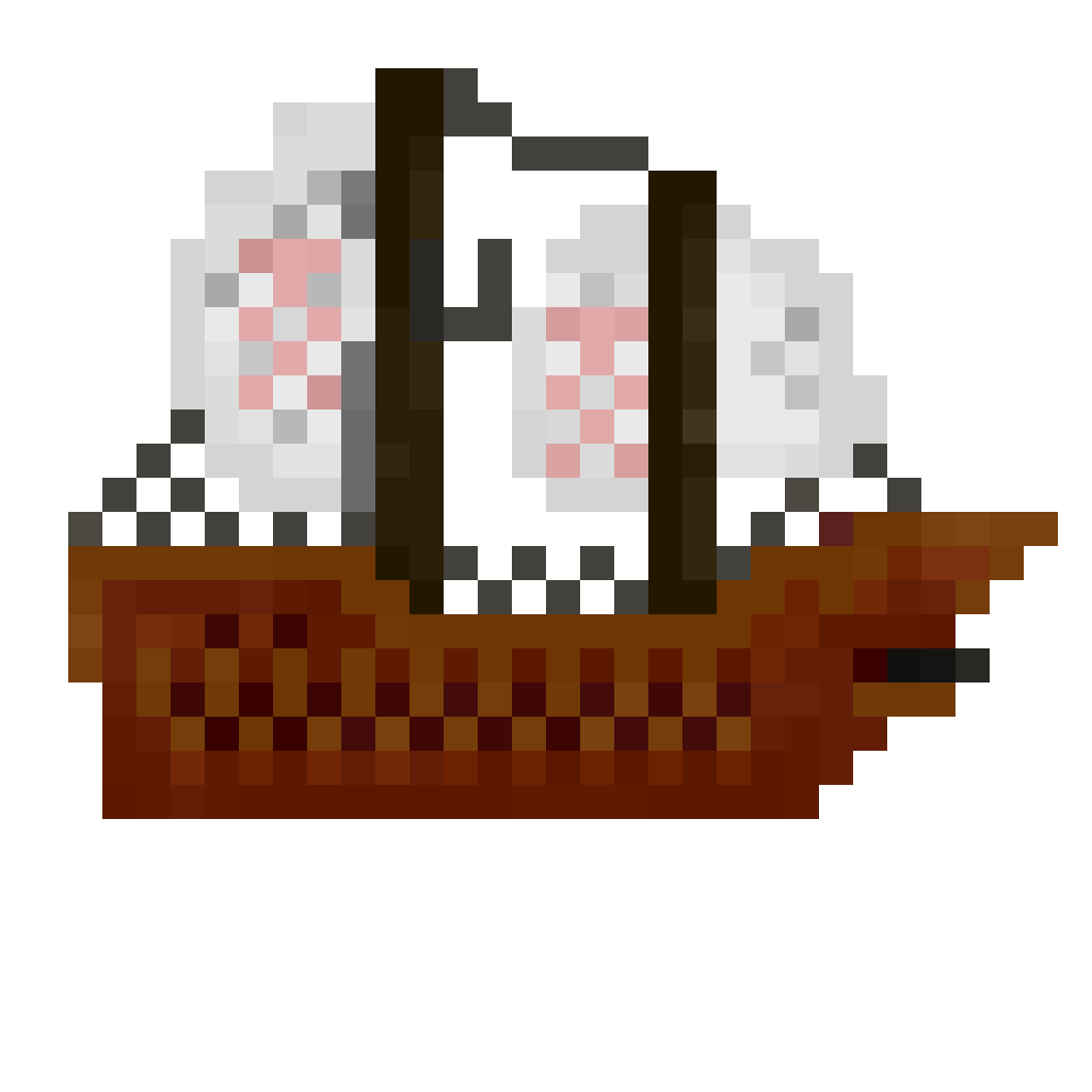 Pixel art pirate galleon